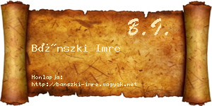 Bánszki Imre névjegykártya