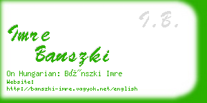 imre banszki business card